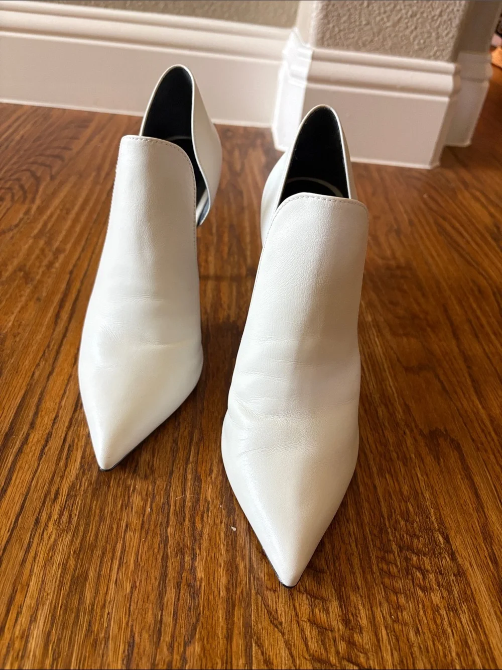 Steve Madden white Pointed Toe High Heel Dolly Booties